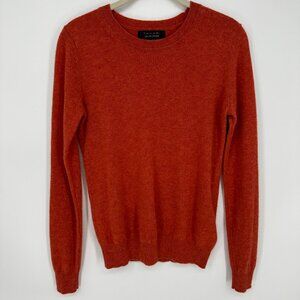 Tahari Cashmere Sweater S Crew Neck Pullover Burnt‎ Orange